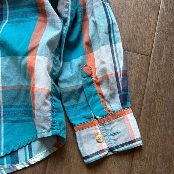 4/$20 Old Navy Kids Plaid Shirt - Blue, Orange, White, size 5T-school sale - Picture 6 of 7